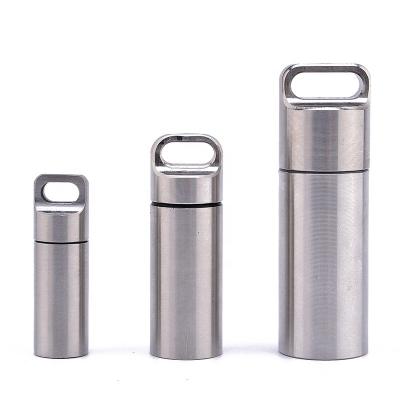 China Water Proof EDC Waterproof 304 Stainless Steel Capsule Storage Container Tank Survival Kit First Aid Cartridge Outdoor Survival Kits for sale