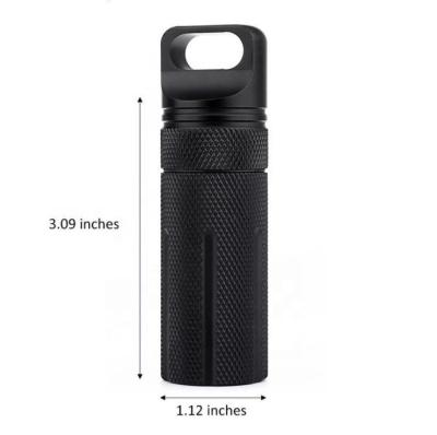 China 100% Aluminum Alloy Aluminum Alloy Survival Case Container Seal High Quality Waterproof EDC Bottle Outdoor First Aid Pills Tank for sale