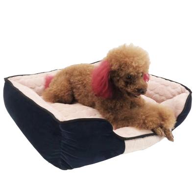 China Manufacturer Direct Selling Luxury Washable Breathable Plush New Designer Square Dog Bed for sale