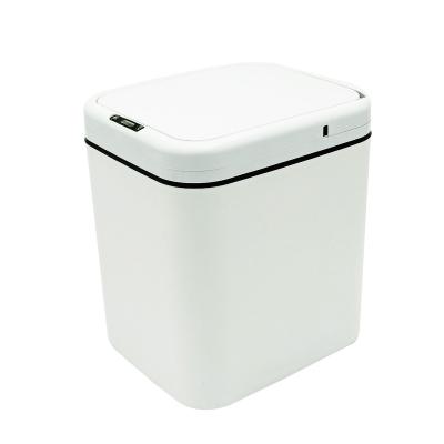 China Sustainable Household 15L Office Waste Touchless Auto Seal Sensor Plastic Smart Garbage Bin for sale