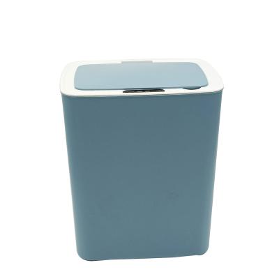 China 15L Office Sustainable Touchless Plastic Automatic Lid Sensor Smart Trash Can Trash Can With Garbage Collection for sale