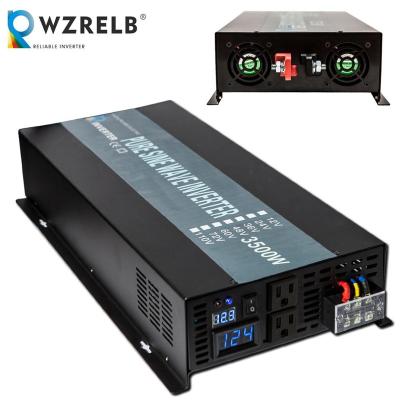 China 3500w 3.5kw 24v dc to ac 110v off grid power single phase pure sine wave inverter with LED display 460*207*93mm for sale