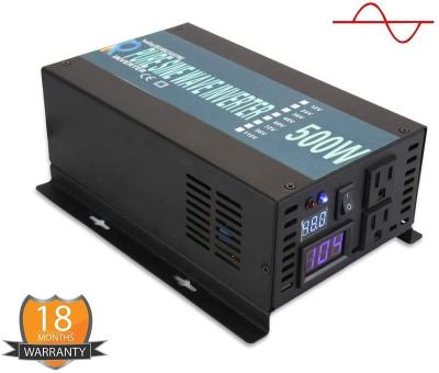 China 500Watt WZRELB 12V 24v full power pure sine wave to DC 120V to AC power inverter china home appliances voltage converter 9.4 x 6.9 x 3.7 inch solar for sale