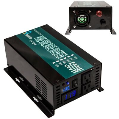 China 500W 12v 24v 48v dc to ac 110v 220v pure sine wave power inverter 240*175*95mm for sale