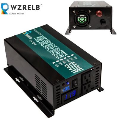 China 800w 12v dc to ac 220v off grid power single phase pure sine wave inverter with LED display 240*175*95mm for sale