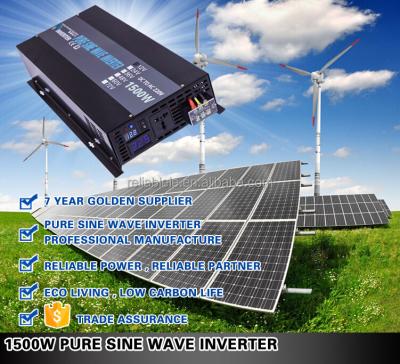 China Reliable Manufacturer Pure Sine Wave DC To AC Off Grid Solar Inverter 220V 1500W 360*205*90mm for sale