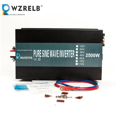 China 2500w 2.5kw 12v dc to ac 220v off grid power single phase pure sine wave inverter with LED display 360*205*90MM for sale