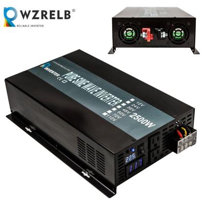 China Iron For Solar Power Inverter 2500w 2.5kw 12v DC To 230v 240v AC Off Grid Power Single Phase Pure Sine Wave Inverter With LED Display for sale