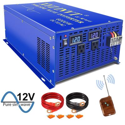 China WZRELB 6000 AC 120v 220v 230v 240V Power Inverter Pure Sine Wave Inverter 12v 24v 36v 48v DC With Remote Switch 17.7*10.5*6.4 In for sale