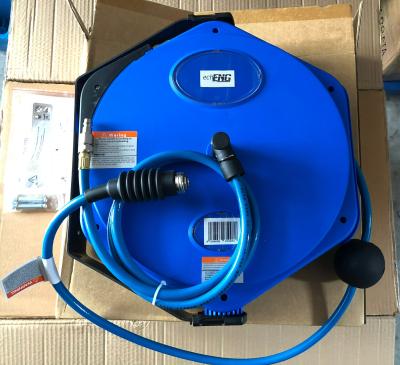 China Wall Mounted Auto Action PU Air Hose Reel Rewind Hose Reel HR02 with Euro Quick Coupler for sale