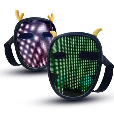 China 8 Hours Novelty EL Wire Mask 2021 Glowing Ghost Led For Halloween Party Mask Silicon Mask Luminous Black for sale