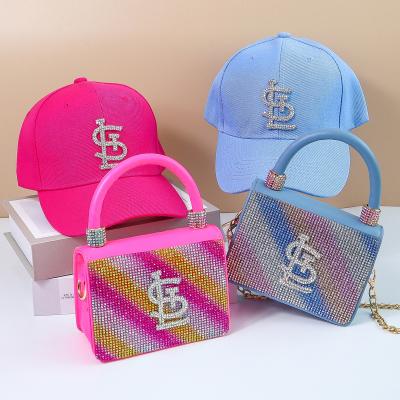 China Custom Vintage Sequin Tote Hand Bag Ladies Purses Shoulder Bags Baseball Hat Sets For Women Bags for sale