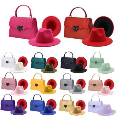 China 2021 new high quality bucket hat set and ladies handbags hat set and purses purses handbag set for sale