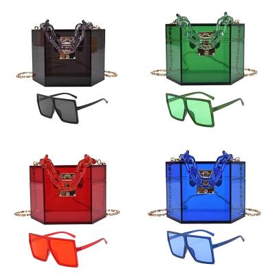 China High Quality Handbag Women Bags Sun Glass River Hot Selling PVC Bags Women Handbags And Sun Glass Sets for sale