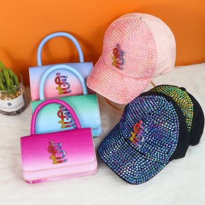 China 2021 Vintage factory wholesale women pinch girls 8 color mini tote bags and hat sets for ladies handbags for sale