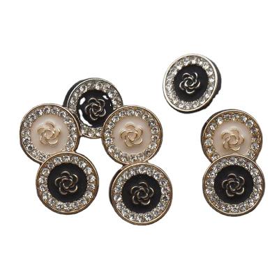 China Dry Cleaning Fashion Garment Button Gold Silver Flat Around Sewing Men Women Fit Flower Leg Shirt Metal Leg Buttons For Clothing for sale