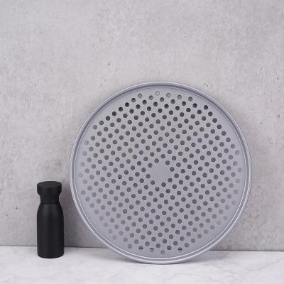 China Sustainable High Quality Round Perforated Holes Baking Tray Dish Pastry Pie Pizza Pans for sale