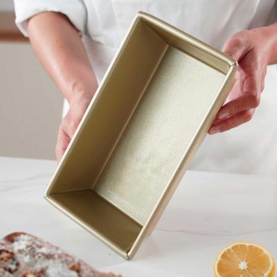 China Large Sustainable Loaf Box 9.5 Inch Champagne Gold 0.8mm Thinness Loaf Loaf Pan for sale