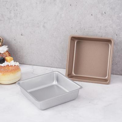 China 4 Inch Sustainable Nonstick Coating Mini Bread Bake Pan Set Square Shape Bread Box Mini Loaf for sale