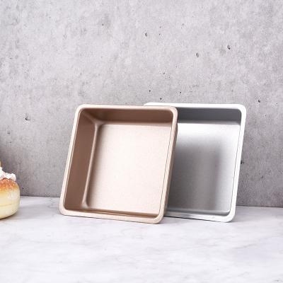 China Sustainable 4 Inch Square Carbon Steel Mini Tart Pans For Baking Cakes Mold Non Stick for sale