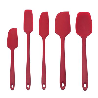 China Disposable Kitchen Cake Cream Pastry Heat Resistant Butter Beat Mixing Baking Silicone Spatula Baking Scraper for sale