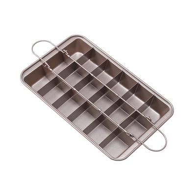 China Carbon Steel Disposable Chocolate Starck Cookie Tray Mold Brownie Baking Pan with Dividers for sale