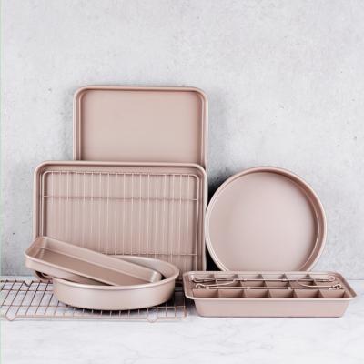 China Sustainable Non-stick Square Loaf Pan Brownie Rose Pan Cake Pan Thickening Baking Solid Bottom for sale