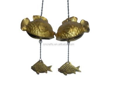 China Japan Gold-Fish Kiss Wind-chime, Cast Iron Japanese Furin Wind Bell for sale