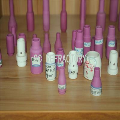 China keramische Düse 6mm der Tonerde-14N57 12 Reihe Tig Torches Pink Nozzle zu verkaufen