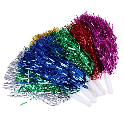 China Eco-friendly Plastic Cheerleading Flower Balls In Various Colors Cheerleader Pom Poms for sale