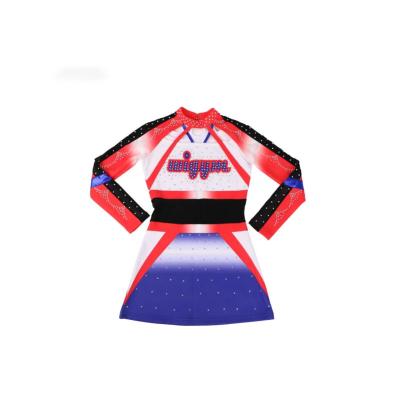 China Breathable Custom Long Sleeve Cheerleading Uniforms For Girls Plain Cheerleading Uniforms for sale