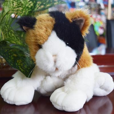 China Custom Cute Cat Plush Soft Stuffed Lying Soft Stuffed Pet House Realistic Pet Toy for sale