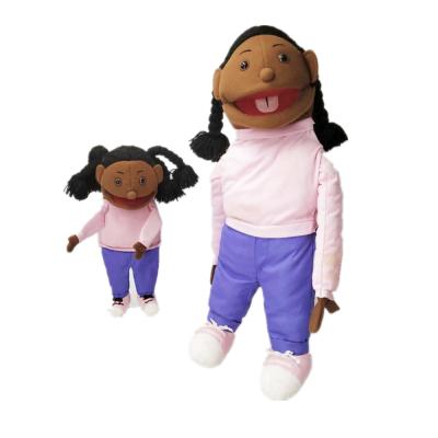 China Handmade custom soft plush toy of mother and daughter soft puppets for children education for sale