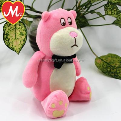 China Hot Sale Animal Funny Stuffed Plush Toy EN71 Pink Monkey Toy With Bow Tie For Baby for sale