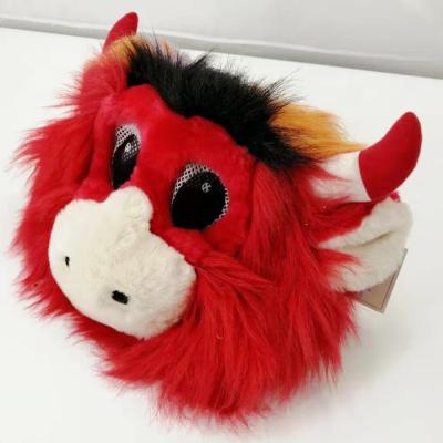 China Halloween Eco-Friendly/Cute/Handmade Red Horror Mask Custom Made Red Horror Monster Plush Stuffed Animal Masks for sale