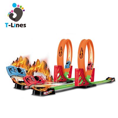 China High Quality Eco-friendly Material Timeline Electric Miniature Track Car Sets Racing Track Set for sale