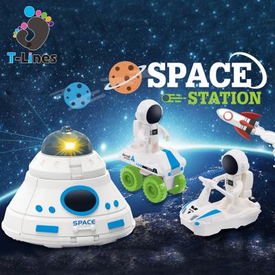 China Fuuny Science Space Station Astronaut The Other Educational Toys Astronaut Robot Sliding Aircraft With Light For Children for sale