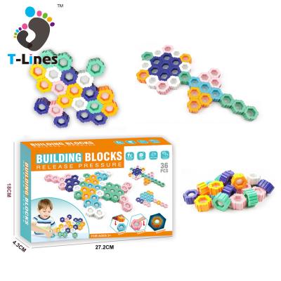 China Funny Educational Toy 2022 DIY 2 In 1 Luminous Sensory Toy Building Block Release Stress Squishy Squeeze Blocks Toys For Children for sale