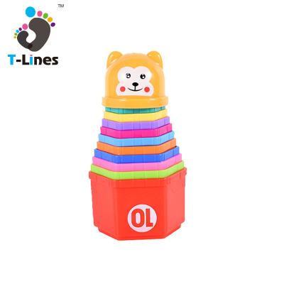 China 2021 Eco-friendly New Design Stack Up Cup Toys Educational Early Years Stacked Toy For Kids for sale