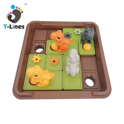 China Colorful Board Games Educational Fun Dinosaur Puzzle Chess Table Board Games For Kids for sale