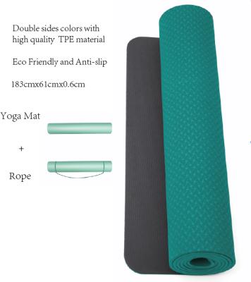 China Colorful Eco-friendly Anti-skid Yoga Mat With Portable Tape Strap for sale