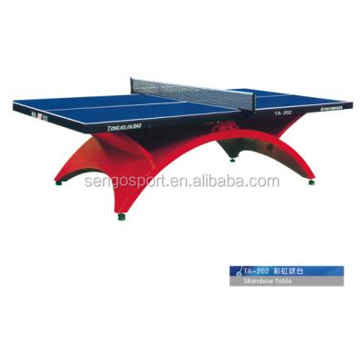 China HDF/MDF 25mm thickness board rainbow shape outdoor table tennis stink table for sale