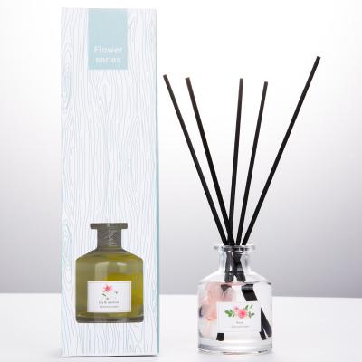 China Viable Wholesale Factory 50ml Room Perfume Gift Set Glass Bottle Aroma Scented Essential Oil Polyester Diffuser To Purify Air for sale