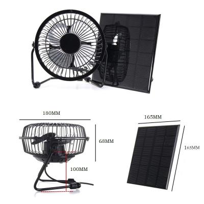 China BUHESHUI 4.5W 6V Home Solar Powered Panel Iron Fan For Home Ministry Outdoor Traveling Fishing 6 Inch USB Cooling Vent Fan for sale