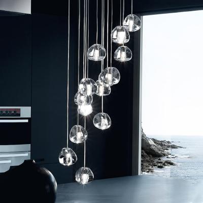 China Modern Postmodern Luxury Creative Crystal Chandeliers Staircase Living Room Personality Pendant Lights Light for sale