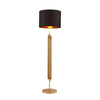 China American Farmhouse Vintage Decorative Bell Shade Hotel Metal Floor Lamp Living Room Bedroom Bedside LED Brass Floor Lamp for sale