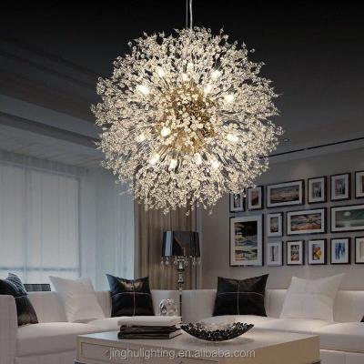 China Modern Silver/Gold Dandelion Shape Crystal Chandeliers Pendant Lights for sale