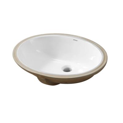 China Shampoo Sinks ANNWA Self-cleaning Gloss White Oval Type Ceramic Under Counter Basin NT32 for sale