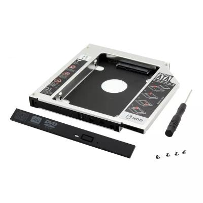 China Computer 9.0/9.5/12.7mm second aluminum hard drive 2.5inch 2nd disk drive cart SATA3.0 ssd bracket adapter hdd caddy laptop for sale