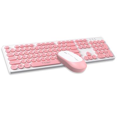 China Blue Cute Wireless Computer Accessories 104keys 3D Cute Wireless Keyboard and Mouse Home Office Business Mouse Pack for sale